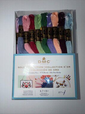 New DMC Gold Collection Embroidery Floss Pack (27 Premium Skeins)